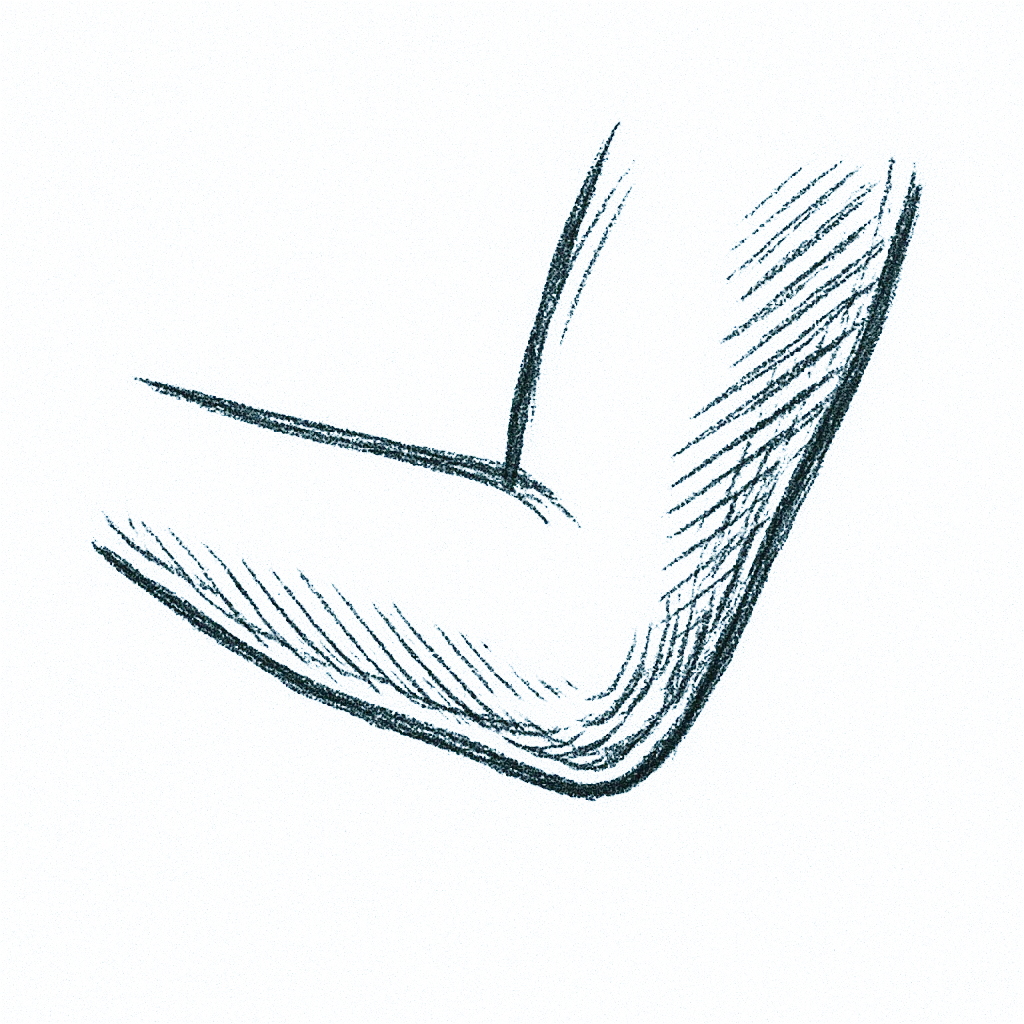 Zeichnung: empfindlichste Stelle an Ellenbogen, Handgelenk usw.