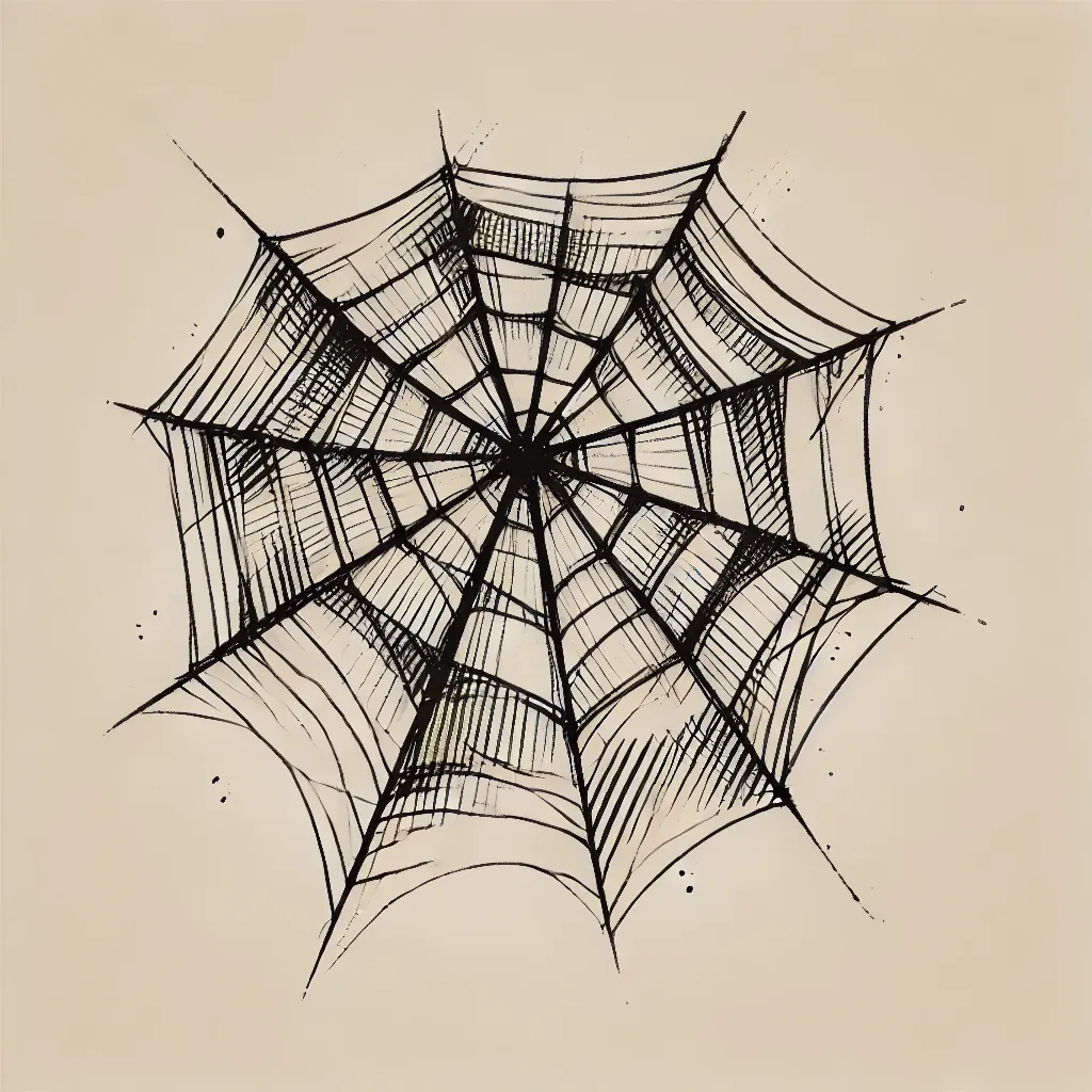 Zeichnung: Spinnennetz, Spinnengewebe